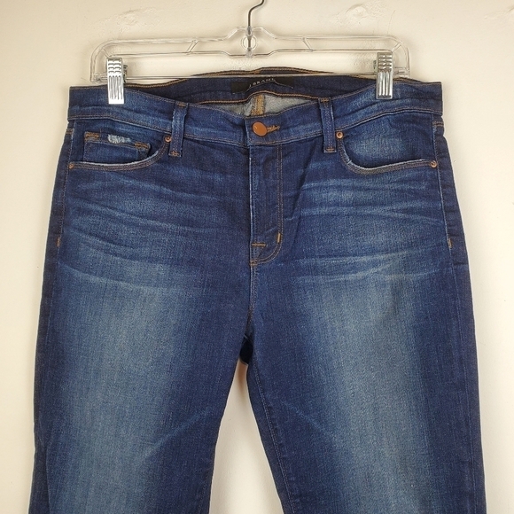 J Brand Rail Jeans Alta‎ 31 Midrise Skinny Stretch Distressed 8112C006 Dark Wash - Picture 10 of 14